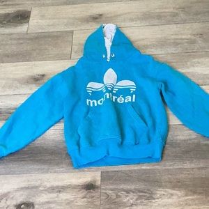 Blue and white Montreal hoodie